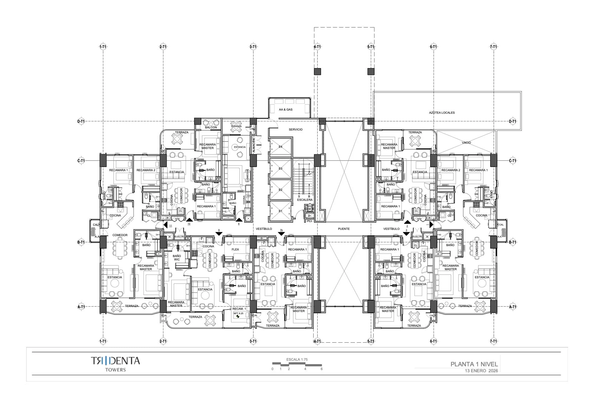 Master Plan primer nivel Tridenta Towers