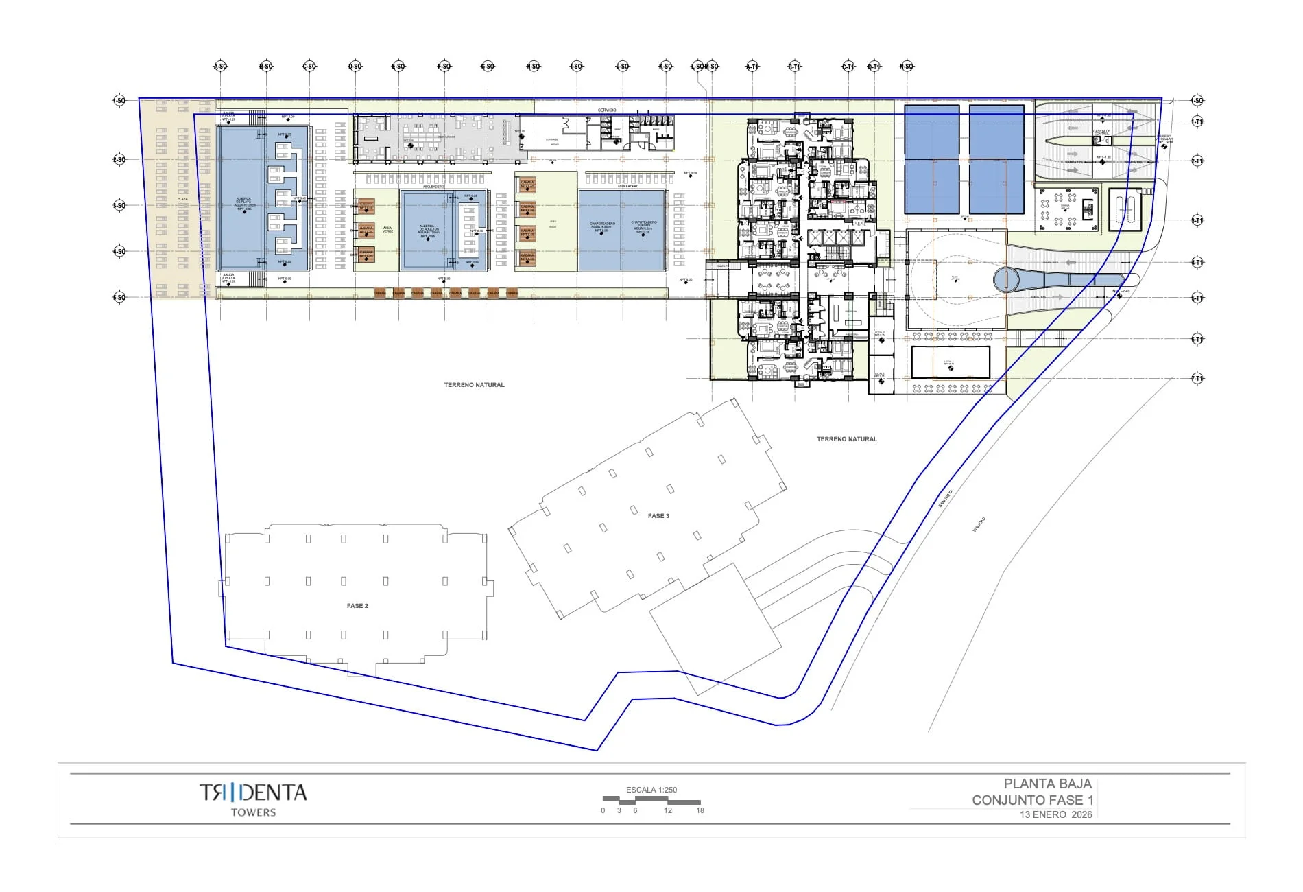 Master Plan planta baja Tridenta Towers